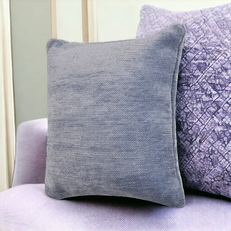 Bolster Pillows for Sofa Decoration20" X 20" Blue Chenille Zippered Pillow
