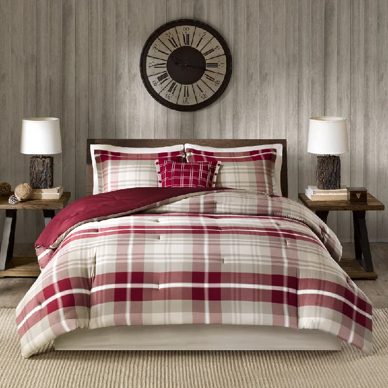 Down - filled comforters for supreme warmth and lightnessFull - size comforters suitable for full - sized beds in guest rooms or small bedroomsWoolrich Sheridan Tan/ Red Oversized Cotton Comforter Set Down - filled comforters for supreme warmth and lightnessFull - size comforters suitable for full - sized beds in guest rooms or small bedroomsWoolrich Sheridan Tan/ Red Oversized Cotton Comforter Set