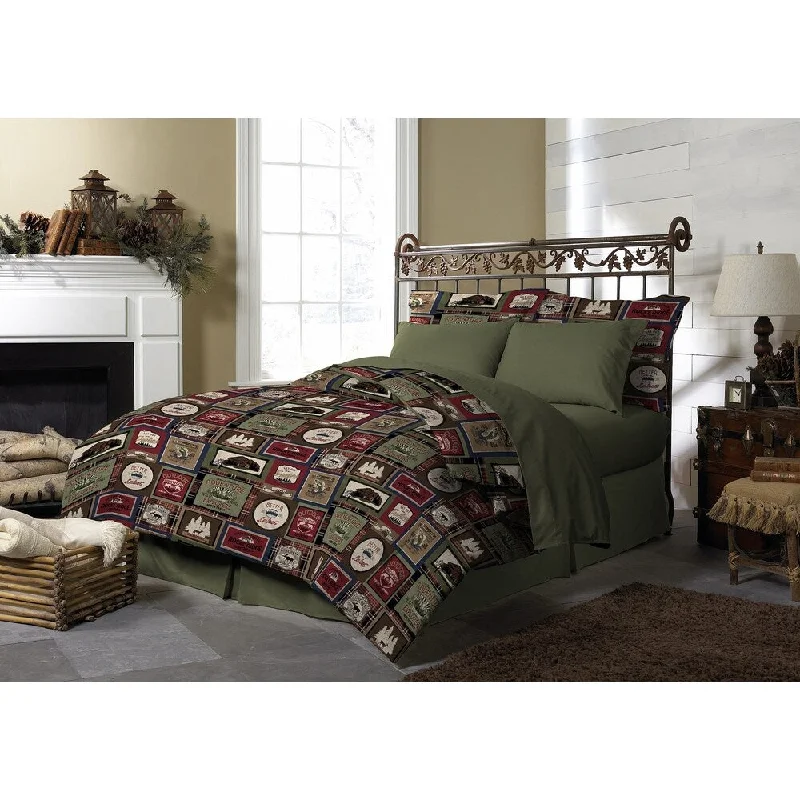 Full - size comforters suitable for full - sized beds in guest rooms or small bedroomsAsher Home Forest Lodge 3-piece Comforter Set