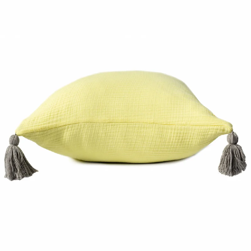 Firm Pillows for Side Sleepers20" X 20" Yellow And Gray 100% Cotton Zippered Pillow