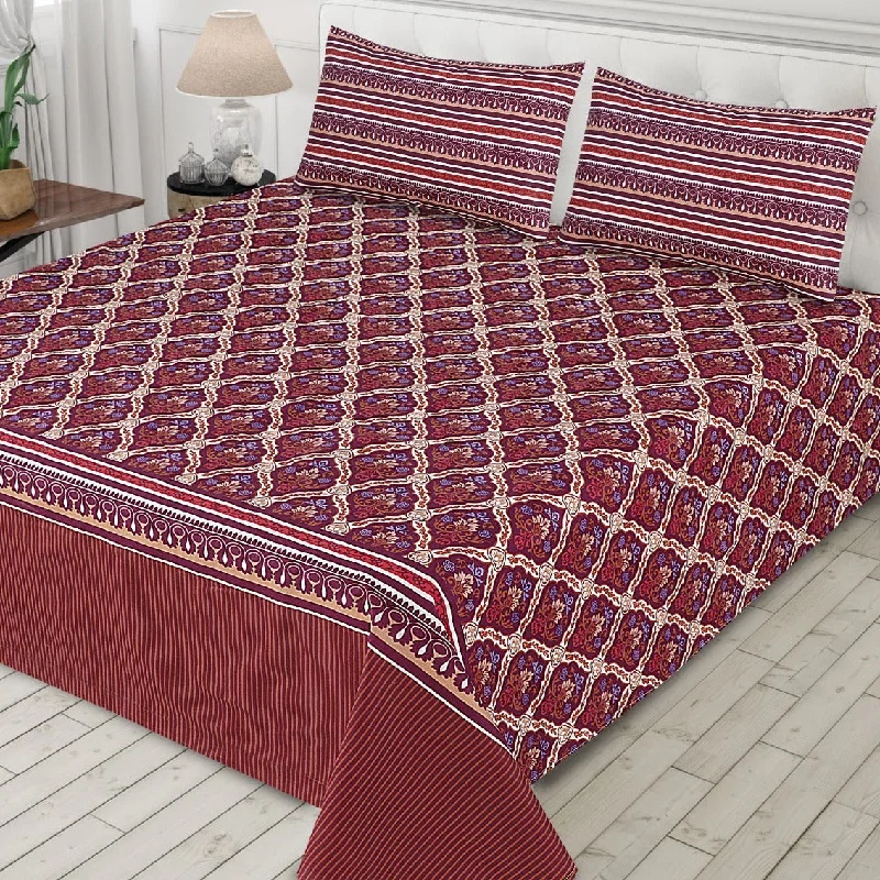 Polyester - Cotton Blend Sheets for Durability and ComfortQuilted Cotton Sheets for a Warm and Inviting Bed3 Pcs Bed sheet B-26