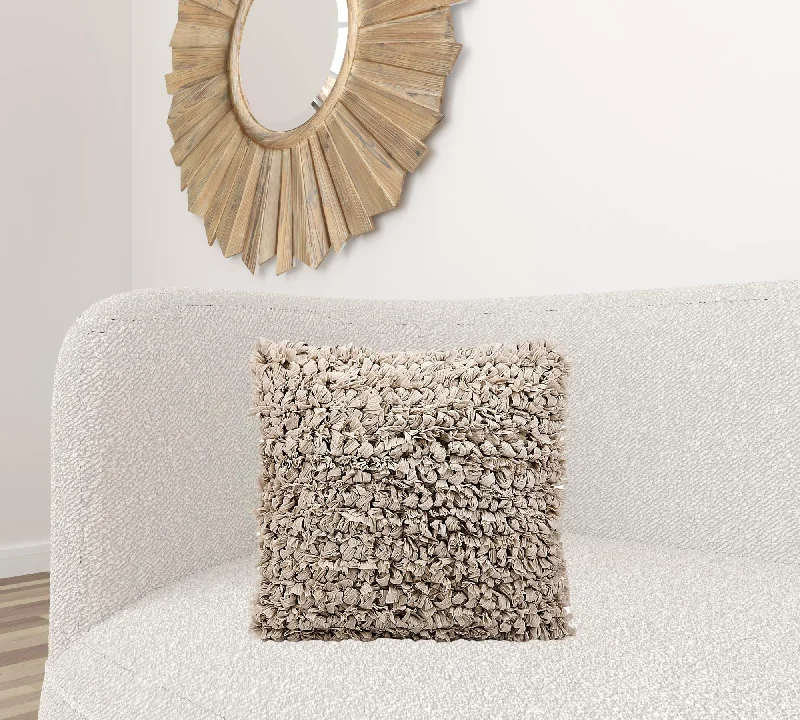 Orthopedic Pillows for Back Pain ReliefLoose Luscious Shag Light Gray Throw Pillow