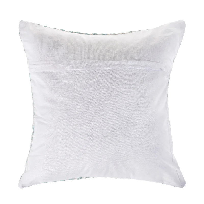 Back Support Pillows for Office Chairs18" X 18" Light Blue And White 100% Cotton Chevron Zippered Pillow