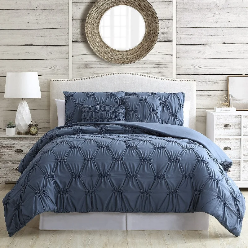 Down - filled comforters for supreme warmth and lightnessModern Threads Alexis 5-Piece Solid Textured Comforter Set