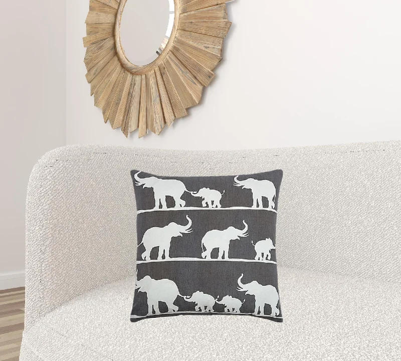 Memory Foam Pillows for Neck SupportGray and White Elephant Parade Down Filled Throw Pillow