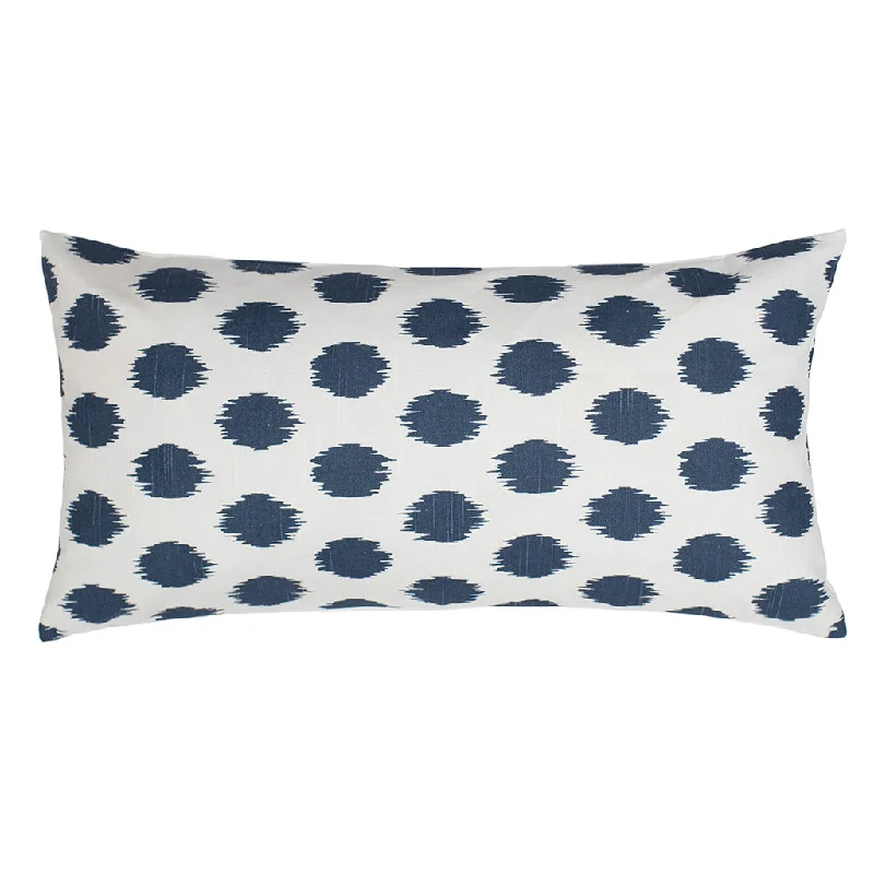 Bolster Pillows for Sofa DecorationDusk Blue Ikat Dot Throw Pillow