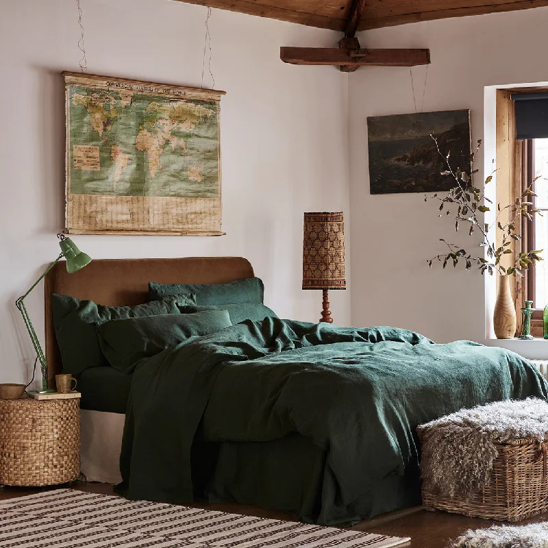 Anti - dust mite duvet covers to keep the sleep environment cleanFern Green 100% Linen Duvet Cover Anti - dust mite duvet covers to keep the sleep environment cleanFern Green 100% Linen Duvet Cover