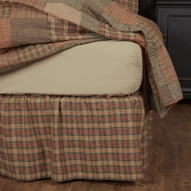 Polyester bed skirts for easy care and durabilityCrosswoods Bed Skirts Natural, Cobalt, Candy Red VHC Brands Polyester bed skirts for easy care and durabilityCrosswoods Bed Skirts Natural, Cobalt, Candy Red VHC Brands