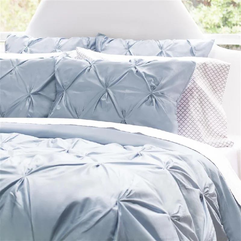 Queen - size duvet covers for standard queen - sized mattressesFrench Blue Valencia Pintuck Duvet Cover Queen - size duvet covers for standard queen - sized mattressesFrench Blue Valencia Pintuck Duvet Cover