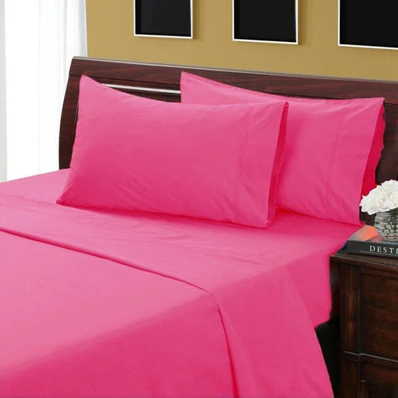 Rayon - Cotton Sheets for a Breathable and Soft Blend32 Inch Deep Pocket Fitted Sheet Hot Pink Egyptian Cotton 1000TC Rayon - Cotton Sheets for a Breathable and Soft Blend32 Inch Deep Pocket Fitted Sheet Hot Pink Egyptian Cotton 1000TC