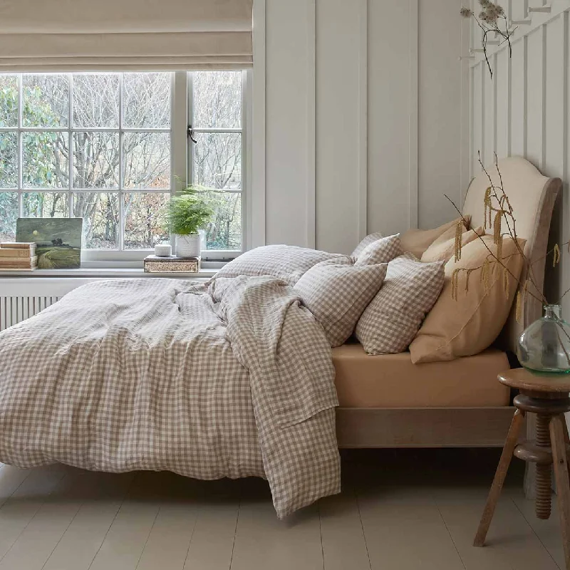 Boho - style duvet covers with vibrant colors and ethnic patternsMushroom Gingham 100% Linen Duvet Cover Boho - style duvet covers with vibrant colors and ethnic patternsMushroom Gingham 100% Linen Duvet Cover