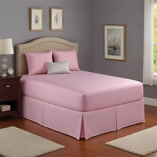 Thermal - Regulating Bamboo Sheets for All - Season Comfort24" Inches Drop Bed Skirt Pink Egyptian Cotton 1000TC - All Sizes Thermal - Regulating Bamboo Sheets for All - Season Comfort24" Inches Drop Bed Skirt Pink Egyptian Cotton 1000TC - All Sizes