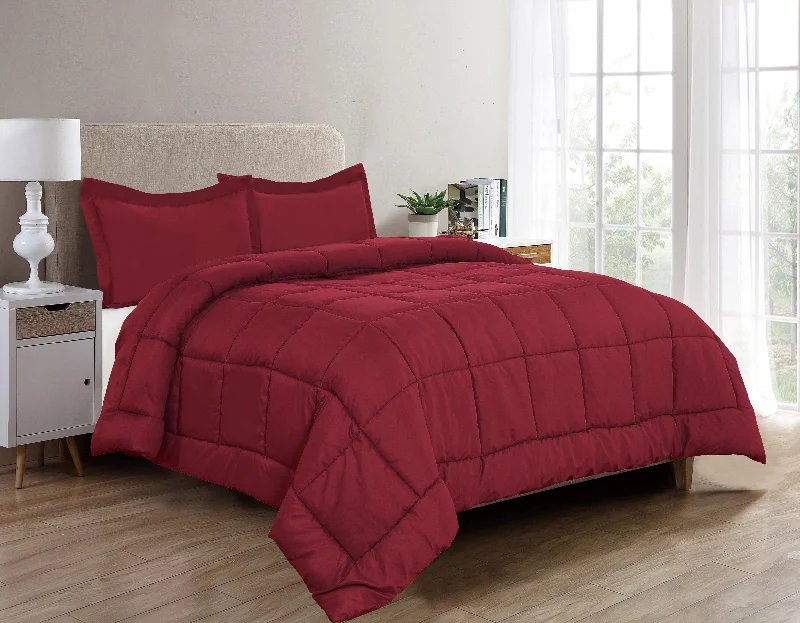 Goose down comforters known for their superior quality and insulationElegant Comfort 3-Piece Solid Box Stitched Comforter & Shams - Double-Filled Comforter Goose down comforters known for their superior quality and insulationElegant Comfort 3-Piece Solid Box Stitched Comforter & Shams - Double-Filled Comforter