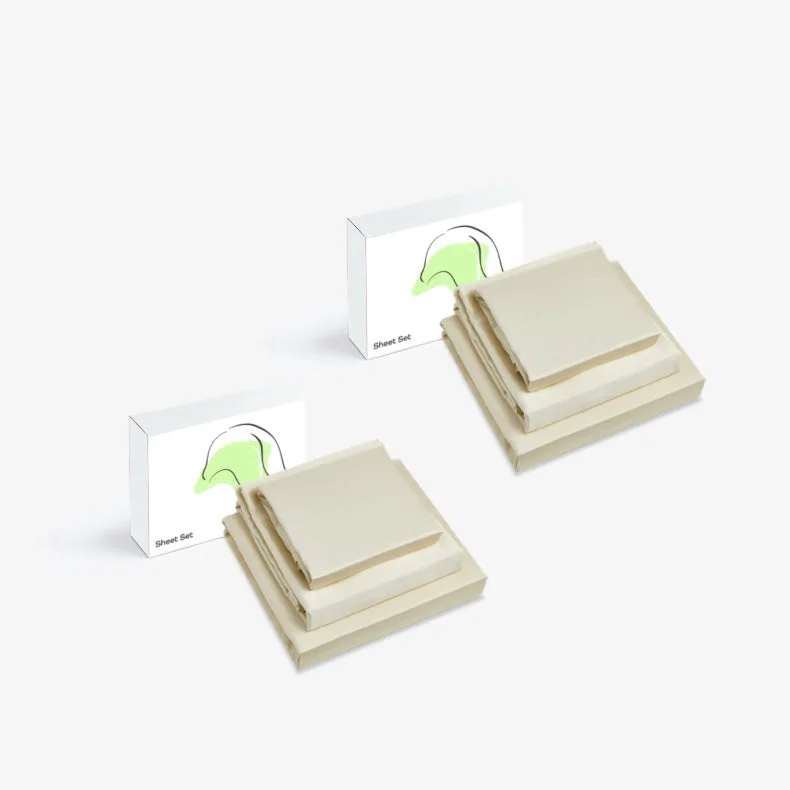 Thermal - Regulating Bamboo Sheets for All - Season Comfort2x Pale Yellow Sheet Set - Queen Size - '23 Edition