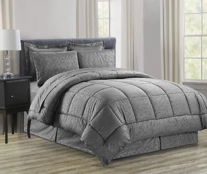 Bamboo - fiber - filled comforters with antibacterial and breathable qualitiesElegant Comfort 8-Piece Vine Comforter Set Bamboo - fiber - filled comforters with antibacterial and breathable qualitiesElegant Comfort 8-Piece Vine Comforter Set
