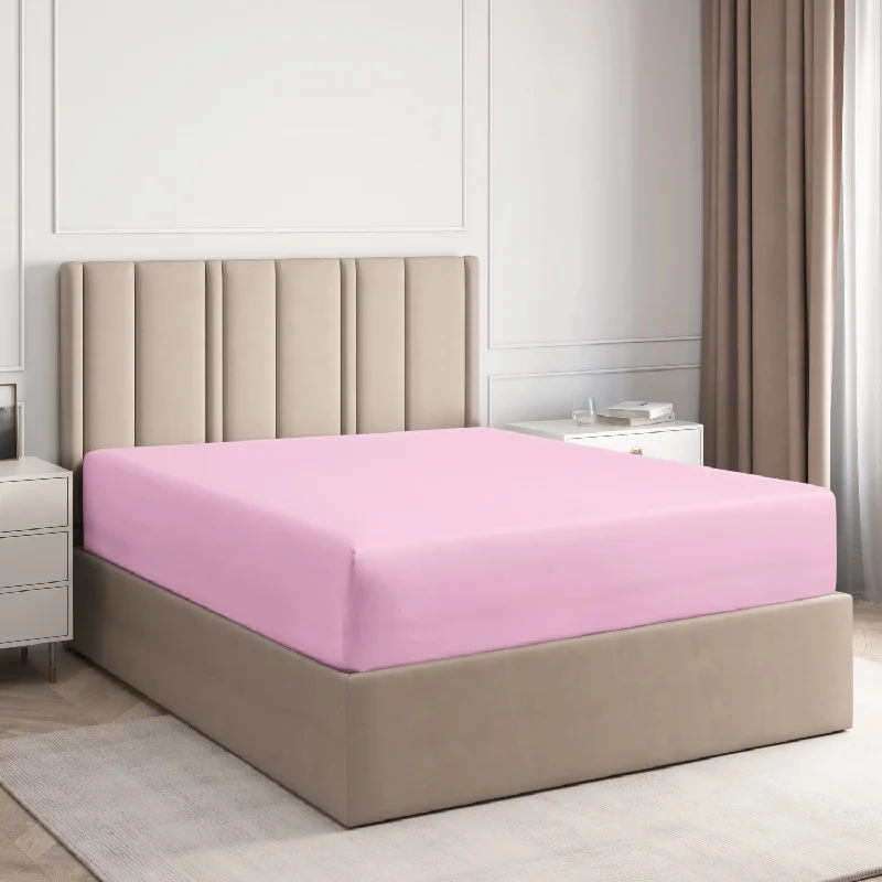 King - Size Sheet Sets with a Decorative Pillow Set8 Inch Pocket Fitted Sheet Solid Pink Egyptian Cotton 1000TC King - Size Sheet Sets with a Decorative Pillow Set8 Inch Pocket Fitted Sheet Solid Pink Egyptian Cotton 1000TC