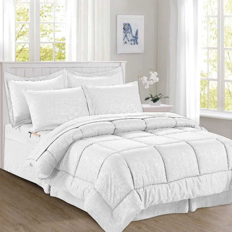 Bamboo - fiber - filled comforters with antibacterial and breathable qualitiesElegant Comfort 8-Piece Bamboo Floral Pattern Comforter Set- Includes 4-Piece Sheet Set with Double Sided Storage Pockets Bamboo - fiber - filled comforters with antibacterial and breathable qualitiesElegant Comfort 8-Piece Bamboo Floral Pattern Comforter Set- Includes 4-Piece Sheet Set with Double Sided Storage Pockets