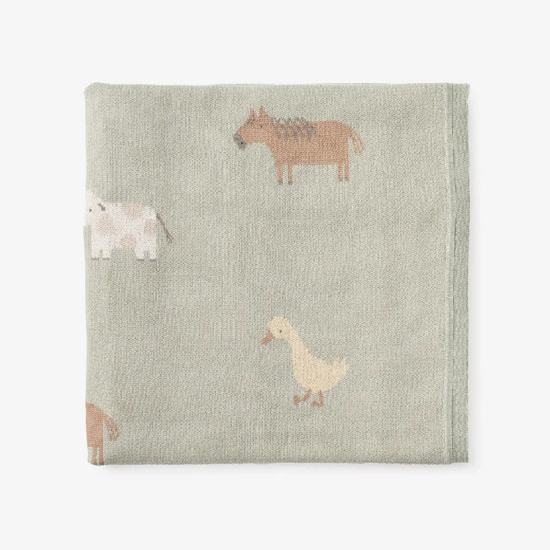 Silk blankets with a smooth and elegant touchOn the Farm Knit Blanket