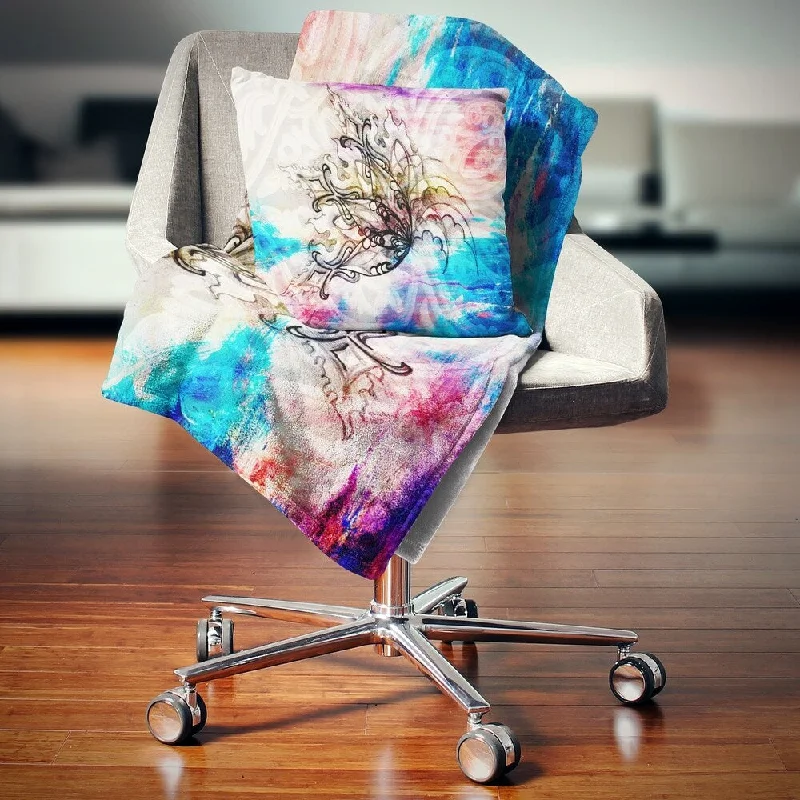Microfiber blankets that are durable and easy to care forDesignart 'Blue Paper Flower and Flame' Floral Throw Blanket