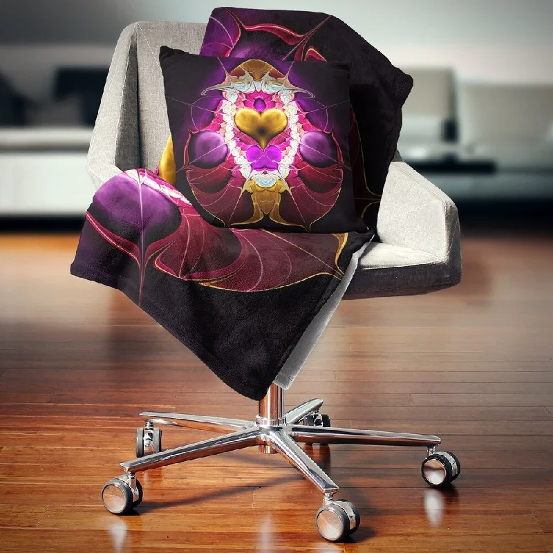 Cotton blankets for breathability and a lightweight feelDesignart 'Large Pink Symmetrical Fractal Heart' Abstract Throw Blanket Cotton blankets for breathability and a lightweight feelDesignart 'Large Pink Symmetrical Fractal Heart' Abstract Throw Blanket