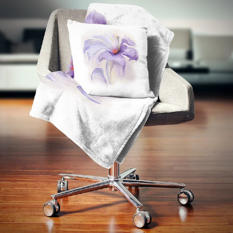 King - size blankets to cover large beds comfortablyDesignart 'Purple Flower Watercolor Illustration' Animal Throw Blanket King - size blankets to cover large beds comfortablyDesignart 'Purple Flower Watercolor Illustration' Animal Throw Blanket