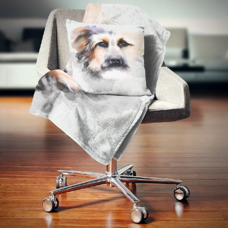 Microfiber blankets that are durable and easy to care forDesignart 'Sad Dog Watercolor Illustration' Animal Throw Blanket