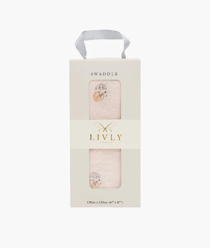 Rayon from bamboo blankets for a silky and breathable feelGiraffe Swaddle