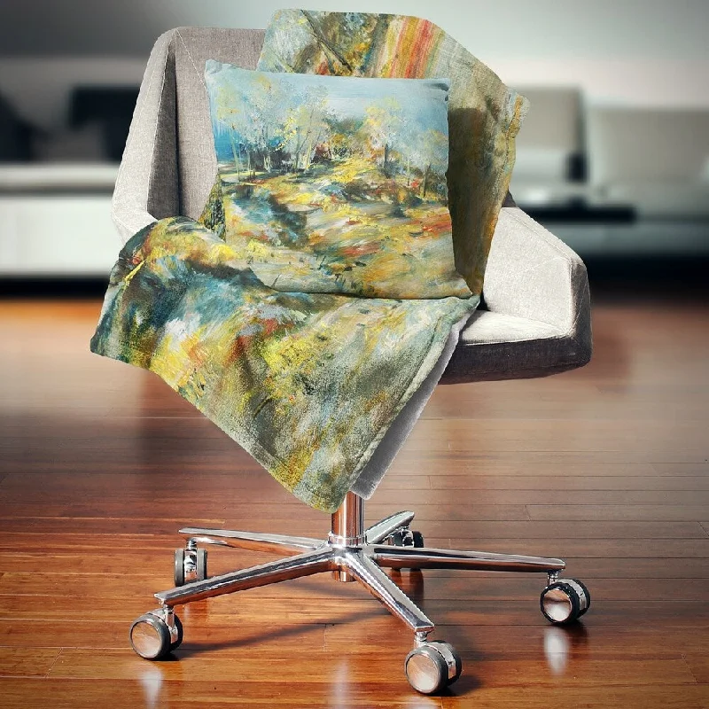 Alpaca wool blankets for a hypoallergenic and warm optionDesignart 'Abstract Landscape' Abstract Throw Blanket