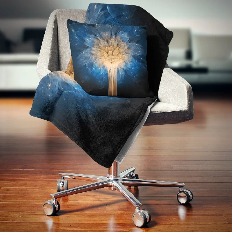 Alpaca wool blankets for a hypoallergenic and warm optionDesignart 'Fractal 3D Blue Dragon Flower' Contemporary Throw Blanket