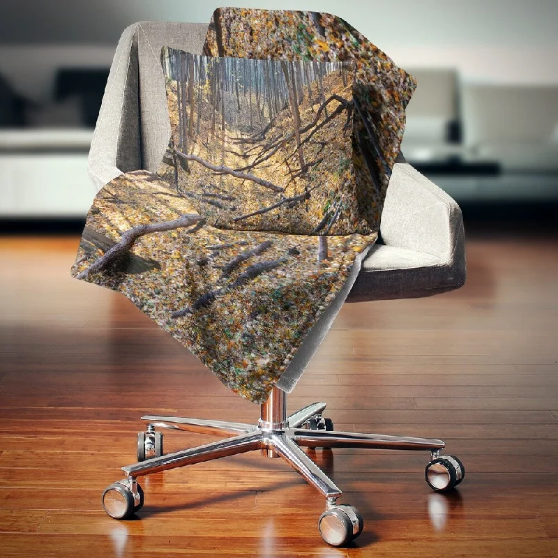 Cotton blankets for breathability and a lightweight feelDesignart 'Thick Autumn Forest Panorama' Landscape Fleece Throw Blanket